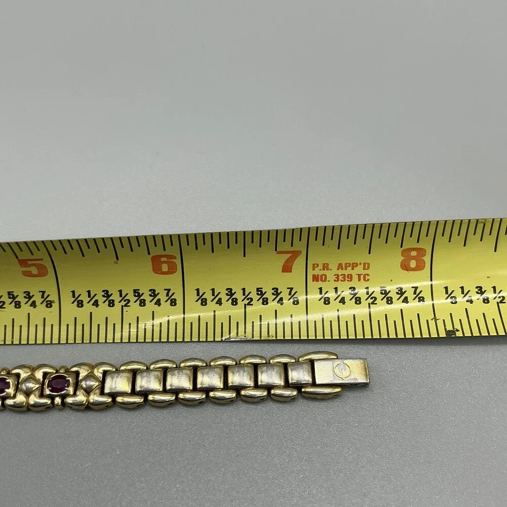 Elgin Ruby Womens Watch 17mm MOP Dial Gold Tone Bracelet New Battery 7.5